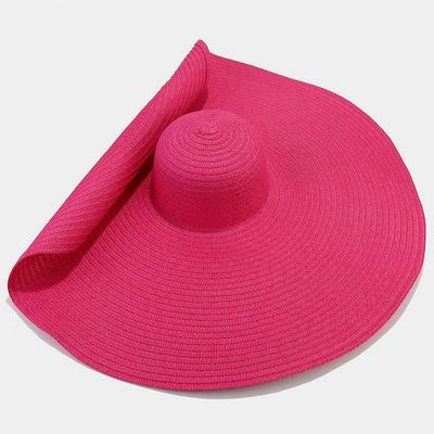 Silk Screen Printing Foldable Women Strawhat for Casual Summer Seaside Sun Beach
