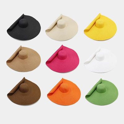 Silk Screen Printing Foldable Women Strawhat for Casual Summer Seaside Sun Beach