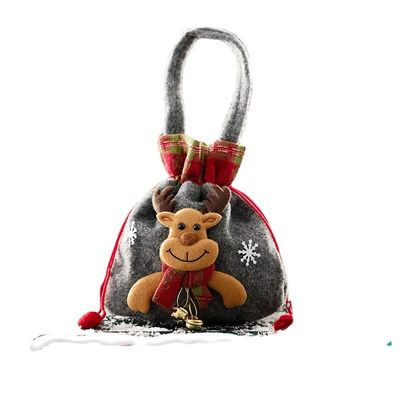 3D Snowman Doll Bag with Santa Elk Handle OEM/ODM Acceptable Christmas Candy Bag