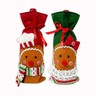 Christmas Wine Bottle Covers Bag Snowman Santa Claus Champagne Bottle Cover Sleeve Merry Christmas Year Table Decorations