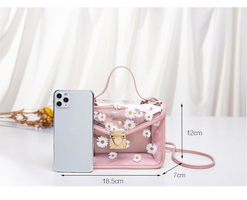 Small Daisy PVC Summer Korean Transparent Models Jelly Cell Phone Customized Tote Bag