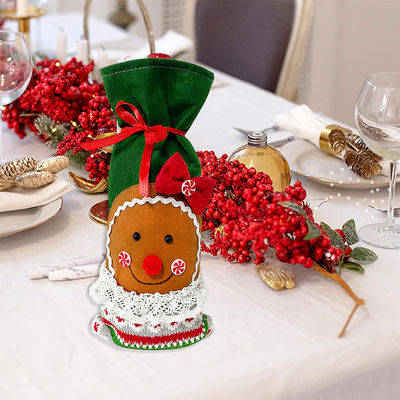 Christmas Wine Bottle Covers Bag Snowman Santa Claus Champagne Bottle Cover Sleeve Merry Christmas Year Table Decorations