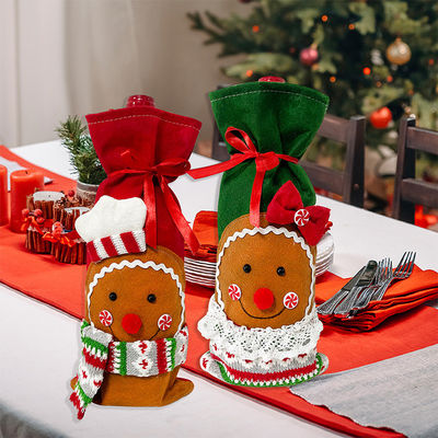 Christmas Wine Bottle Covers Bag Snowman Santa Claus Champagne Bottle Cover Sleeve Merry Christmas Year Table Decorations