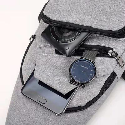 Zipper Closure Canvas USB Charging Anti-Theft Chest Bag for Men on Short Trips