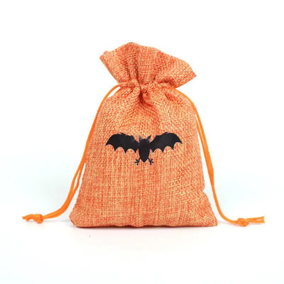 Shopping Pumpkin Gift Bag 9*12cm Orange Festival Halloween Drawstring Burlap Material