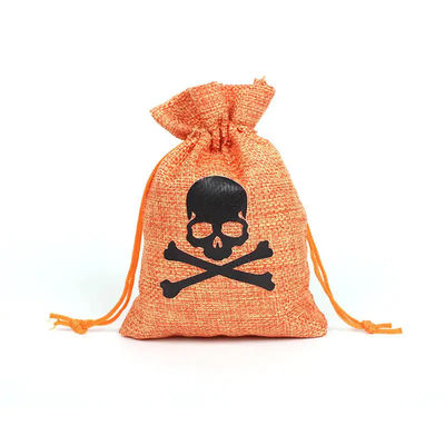 Shopping Pumpkin Gift Bag 9*12cm Orange Festival Halloween Drawstring Burlap Material