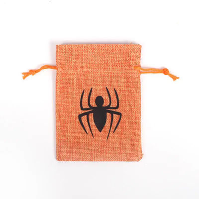 Shopping Pumpkin Gift Bag 9*12cm Orange Festival Halloween Drawstring Burlap Material