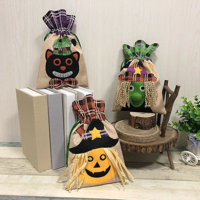 Customized Color Halloween Candy Bag with Drawstring Non woven Creative Gift Bag