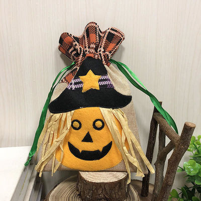 Customized Color Halloween Candy Bag with Drawstring Non woven Creative Gift Bag