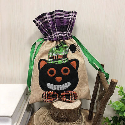 Customized Color Halloween Candy Bag with Drawstring Non woven Creative Gift Bag