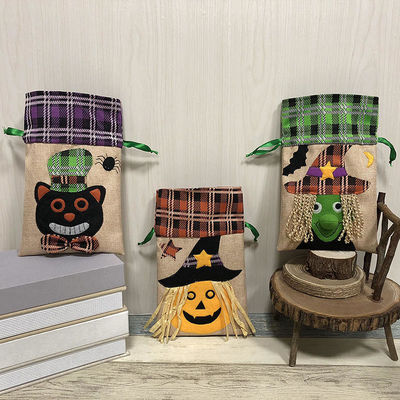 Customized Color Halloween Candy Bag with Drawstring Non woven Creative Gift Bag