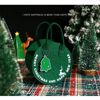 Fashionable Christmas Felt Bag Red Santa Claus Shopping Bag with Round Gift Bag Design
