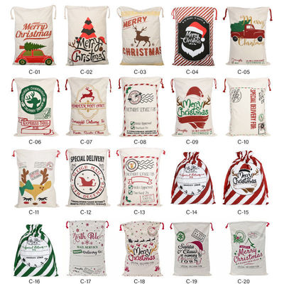 2023 Drawstring 50x70 Soft Kids Red Santa Sack with Rope All Seasons OEM/ODM Accepable