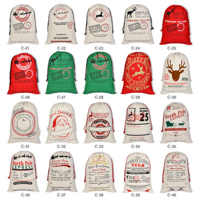 2023 Drawstring 50x70 Soft Kids Red Santa Sack with Rope All Seasons OEM/ODM Accepable