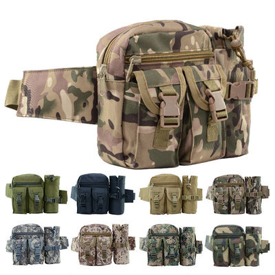 Customized Color Oem Men Camo Tactical Fanny Pack Utility Waist Bag With Water Bottle