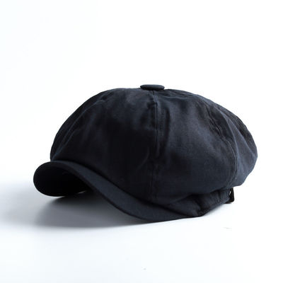 Spring and Autumn Men's Hat Plain Dyed Wool Beret with Retro England Octagonal Design