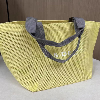 Customized Logo Mesh Bags Reusable Nylon Wire Mesh Shopping Tote Bag Mesh Beach Bag