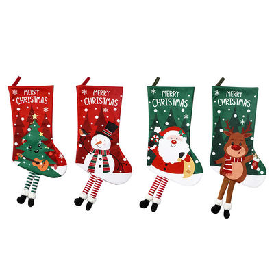 Open Closure Type Christmas Stocking Decoration Snowman Gift Bag for Fireplace Pendant