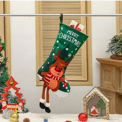 Open Closure Type Christmas Stocking Decoration Snowman Gift Bag for Fireplace Pendant