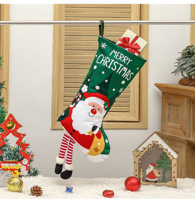 Open Closure Type Christmas Stocking Decoration Snowman Gift Bag for Fireplace Pendant