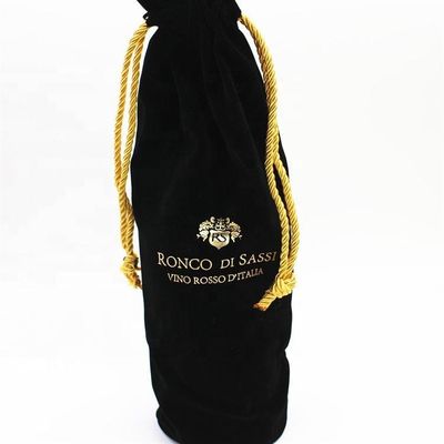 All Seasons Velvet Wine Bottle Cover with Drawstring and Logo Wine Packaging