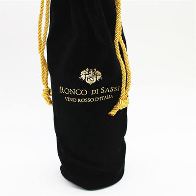 All Seasons Velvet Wine Bottle Cover with Drawstring and Logo Wine Packaging