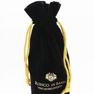 All Seasons Velvet Wine Bottle Cover with Drawstring and Logo Wine Packaging
