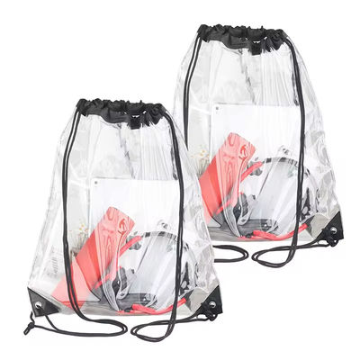 Marketing Waterproof PVC Clear Backpack Drawstring Pouch Bag with Custom Printed Design