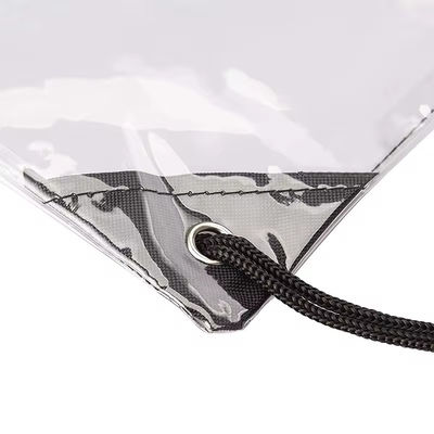 Marketing Waterproof PVC Clear Backpack Drawstring Pouch Bag with Custom Printed Design