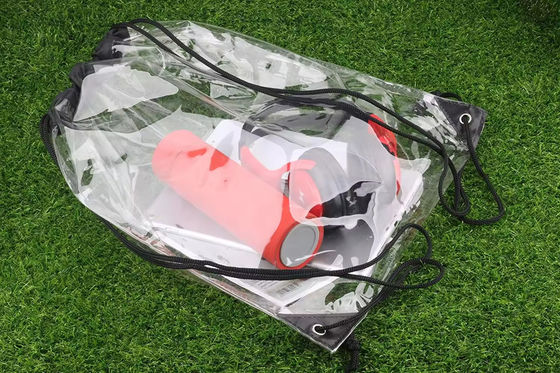 Marketing Waterproof PVC Clear Backpack Drawstring Pouch Bag with Custom Printed Design