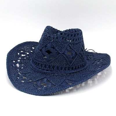 Breathable and Cool American Jazz Top Hat with Upside-Down Edge Hand-Woven Straw Hat