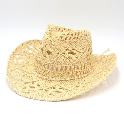 Breathable and Cool American Jazz Top Hat with Upside-Down Edge Hand-Woven Straw Hat