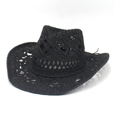 Breathable and Cool American Jazz Top Hat with Upside-Down Edge Hand-Woven Straw Hat