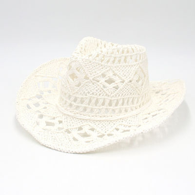 Breathable and Cool American Jazz Top Hat with Upside-Down Edge Hand-Woven Straw Hat