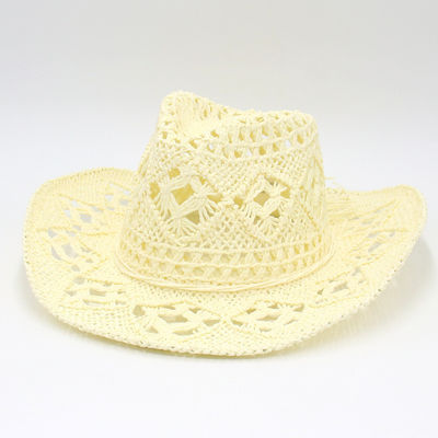 Breathable and Cool American Jazz Top Hat with Upside-Down Edge Hand-Woven Straw Hat