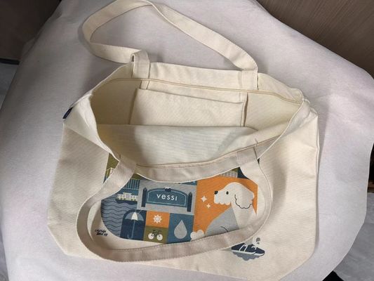Newest Fashionable Style Custom Printed Logo Design Cotton Bag with Zipper and Canvas