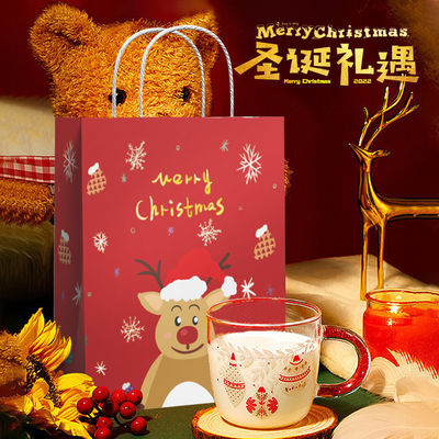 Custom Logo Accepted FSC Certified Kraft Paper Bag for Sustainable Christmas Shopping