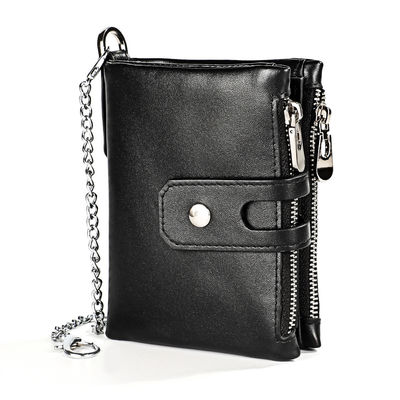 Cowhide Mini Genuine Leather Wallets with RFID Blocking and Luxury Gents Customization