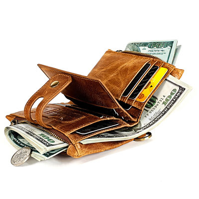 Cowhide Mini Genuine Leather Wallets with RFID Blocking and Luxury Gents Customization
