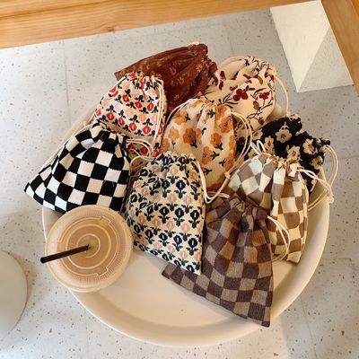 Custom Logo Print Canvas Cotton Jewelry Pouch Drawstring Shoe Bag for Fashion Style
