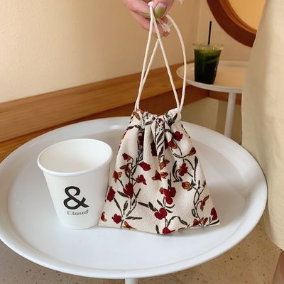 Custom Logo Print Canvas Cotton Jewelry Pouch Drawstring Shoe Bag for Fashion Style