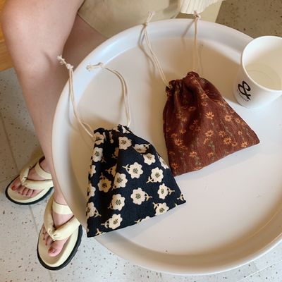 Custom Logo Print Canvas Cotton Jewelry Pouch Drawstring Shoe Bag for Fashion Style