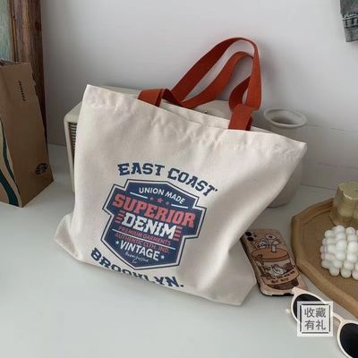 Handled Style Custom Full Printed Logo Big Canvas Tote Bag for Shopping and Beach
