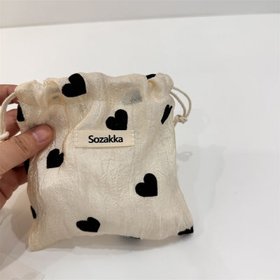 All Seasons Custom Logo Printed Linen Cotton Canvas Drawstring Bag Acceptable OEM/ODM