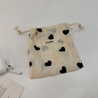 All Seasons Custom Logo Printed Linen Cotton Canvas Drawstring Bag Acceptable OEM/ODM
