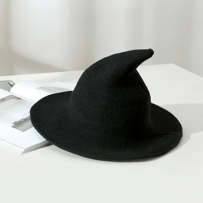 2023 Halloween Party Witch Hat Unisex Wool Knit Hat for Fashionable and Versatile Style