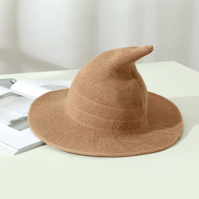 2023 Halloween Party Witch Hat Unisex Wool Knit Hat for Fashionable and Versatile Style