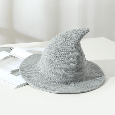 2023 Halloween Party Witch Hat Unisex Wool Knit Hat for Fashionable and Versatile Style