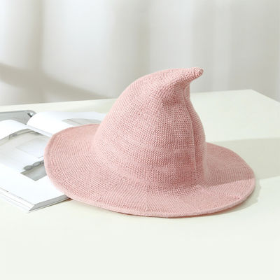 2023 Halloween Party Witch Hat Unisex Wool Knit Hat for Fashionable and Versatile Style