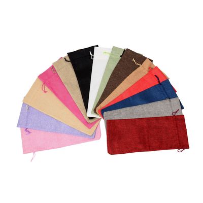 Accepable OEM/ODM Nature Color Jute Pouch Drawstring Bag for Eco Friendly Hemp Storage